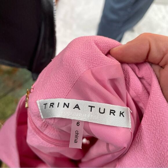 Trina Turk Leona Tiered Ruffle Sleeve Shift Dress - Picture 8 of 9